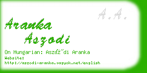 aranka aszodi business card